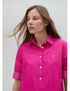 VESTIDO-CAMISERO-FUCSIA-STRASS-AL-TONO-ABOTONADO-LOLA-CASADEMUNT 2