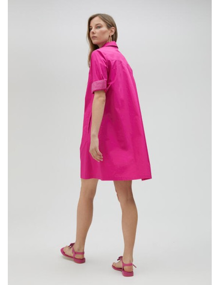 VESTIDO-CAMISERO-FUCSIA-STRASS-AL-TONO-ABOTONADO-LOLA-CASADEMUNT VESTIDO-CAMISERO-FUCSIA-STRASS-AL-TONO-ABOTONADO-LOLA-CASADEMUNT
