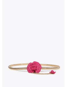 CINTURÓN-METAL-DORADO-ELÁSTICO-FLORES-FUCSIA-LOLA-CASADEMUNT 2