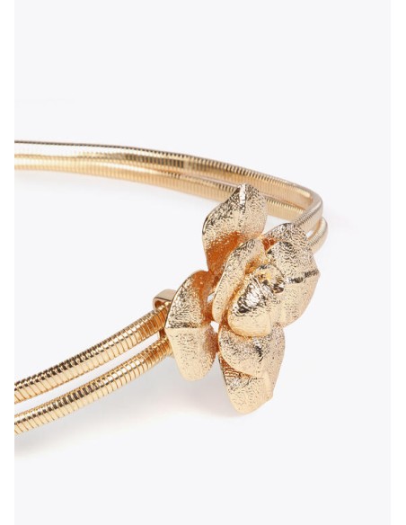 CINTURÓN-METAL-DORADO-ELÁSTICO-FLOR-DORADACASADEMUNT