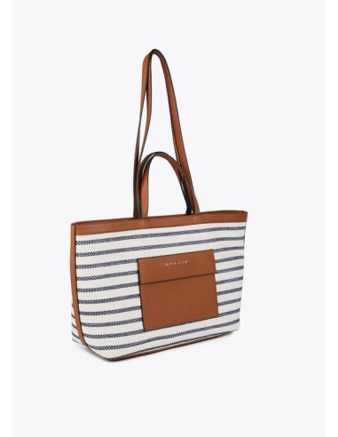 SHOPPER-TEJIDO-RAYAS-EFECTO-PIEL-MARRÓN-ASAS-MANO-ASAS-HOMBRO-LOLA-CASADEMUNT