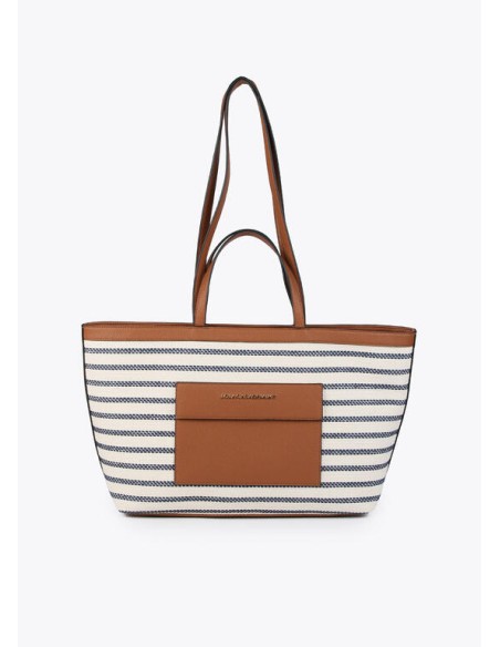 SHOPPER-TEJIDO-RAYAS-EFECTO-PIEL-MARRÓN-ASAS-MANO-ASAS-HOMBRO-LOLA-CASADEMUNT