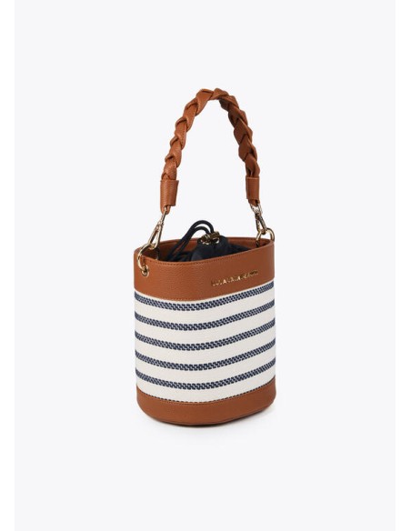BOLSO-BUCKET-BOMBONERA-COMBINADO-RAYAS-EFECTO-PIEL-MARRÓN-ASA-BANDOLERA-CIERRE.CORDONES-LOLA-CASADEMUNT