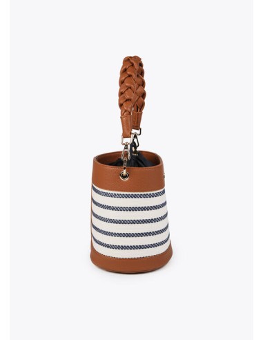 BOLSO-BUCKET-BOMBONERA-COMBINADO-RAYAS-EFECTO-PIEL-MARRÓN-ASA-BANDOLERA-CIERRE.CORDONES-LOLA-CASADEMUNT