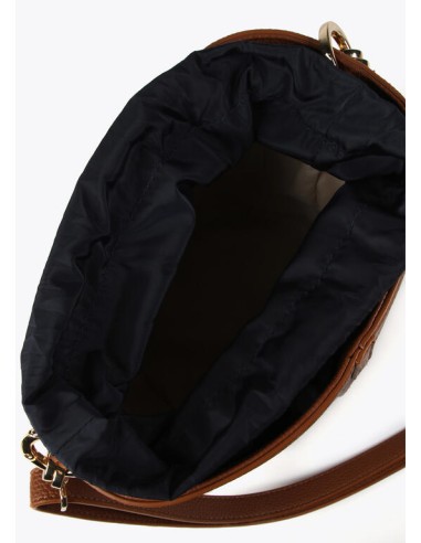 BOLSO-BUCKET-BOMBONERA-COMBINADO-RAYAS-EFECTO-PIEL-MARRÓN-ASA-BANDOLERA-CIERRE.CORDONES-LOLA-CASADEMUNT