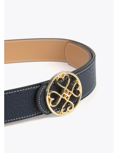 CINTURÓN-REVERSIBLE-MARRÓN-MARINO-HEBILLA-REDONDO-CORAZONES-LOLA-CASADEMUNT