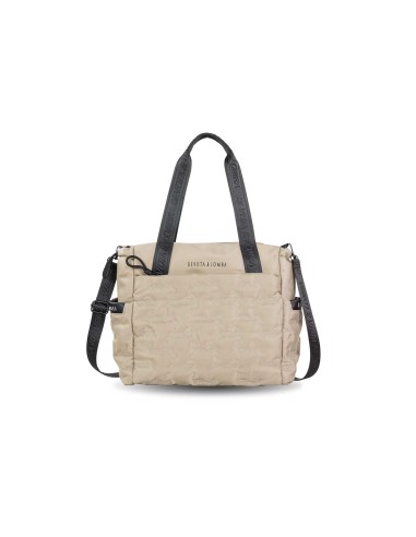 BOLSO-SHOPPER-TAUPE-NYLON-ACOLCHADO-ASAS-HOMBRO-ASA-BANDOLERA-DEVOTA&LOMBA