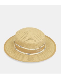 SOMBRERO-RAFIA-BEIGE-CANOTIER-CINTA-ESTAMPADA-ANEKKE 2