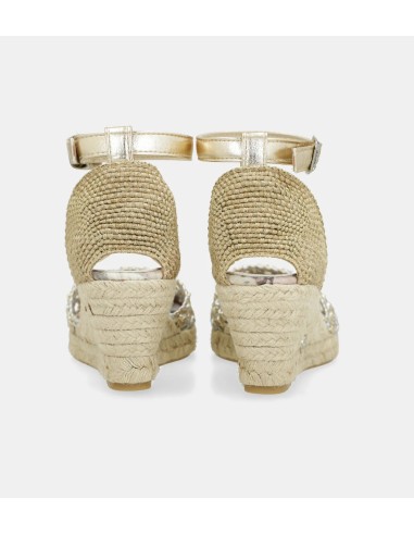 SANDALIAS-CUÑA-YUTE-COMBINADA-PLATA.DORADO-MEMORIES-ANEKKE