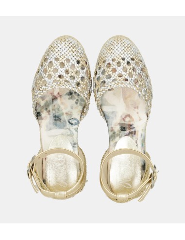 SANDALIAS-CUÑA-YUTE-COMBINADA-PLATA.DORADO-MEMORIES-ANEKKE