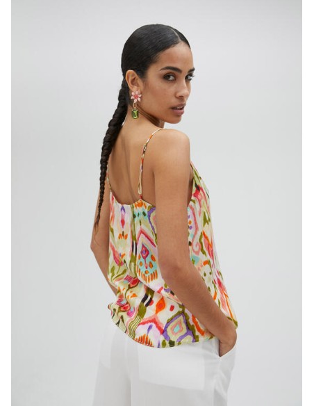 TOP-ESTAMPADO-MULTICOLOT-CUELLO-PICO-TIRANTES-LOLA-CASADEMUNT TOP-ESTAMPADO-MULTICOLOT-CUELLO-PICO-TIRANTES-LOLA-CASADEMUNT