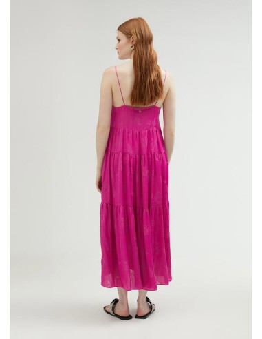 VESTIDO-LARGO-TIRANTES-VOLANTES.LOGO-STRASS-FUCSIA-LOLA-CASADEMUNT