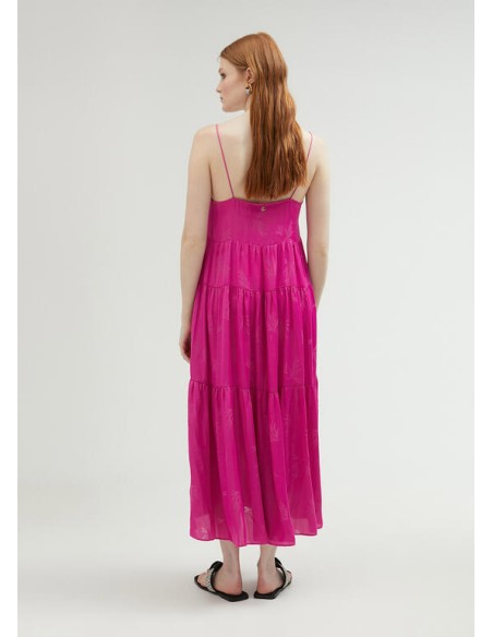 VESTIDO-LARGO-TIRANTES-VOLANTES.LOGO-STRASS-FUCSIA-LOLA-CASADEMUNT VESTIDO-LARGO-TIRANTES-VOLANTES.LOGO-STRASS-FUCSIA-LOLA-CASADEMUNT