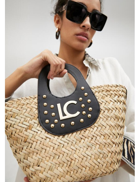CAPAZO-GRANDE-EFECTO-PIEL-NEGRO-TACHUELAS-DOS-ASAS-ASA-BANDOLERA-LOLA-CASADEMUNT CAPAZO-GRANDE-EFECTO-PIEL-NEGRO-TACHUELAS-DOS-ASAS-ASA-BANDOLERA-LOLA-CASADEMUNT
