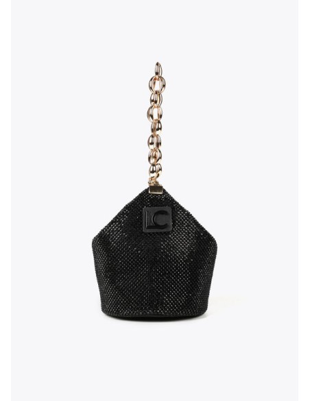 BOLSO-FIESTA-REJILLA-CRISTALES-NEGRO-ASA-DORADA-CADENA-ESLABONES-LOLA-CASADEMUNT BOLSO-FIESTA-REJILLA-CRISTALES-NEGRO-ASA-DORADA-CADENA-ESLABONES-LOLA-CASADEMUNT
