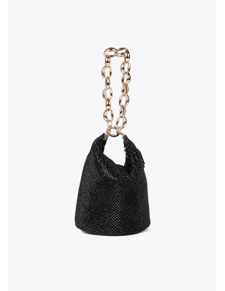 BOLSO-FIESTA-REJILLA-CRISTALES-NEGRO-ASA-DORADA-CADENA-ESLABONES-LOLA-CASADEMUNT BOLSO-FIESTA-REJILLA-CRISTALES-NEGRO-ASA-DORADA-CADENA-ESLABONES-LOLA-CASADEMUNT