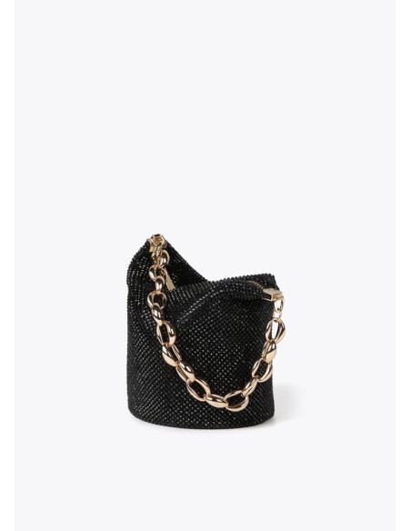BOLSO-FIESTA-REJILLA-CRISTALES-NEGRO-ASA-DORADA-CADENA-ESLABONES-LOLA-CASADEMUNT BOLSO-FIESTA-REJILLA-CRISTALES-NEGRO-ASA-DORADA-CADENA-ESLABONES-LOLA-CASADEMUNT