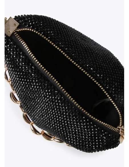 BOLSO-FIESTA-REJILLA-CRISTALES-NEGRO-ASA-DORADA-CADENA-ESLABONES-LOLA-CASADEMUNT BOLSO-FIESTA-REJILLA-CRISTALES-NEGRO-ASA-DORADA-CADENA-ESLABONES-LOLA-CASADEMUNT