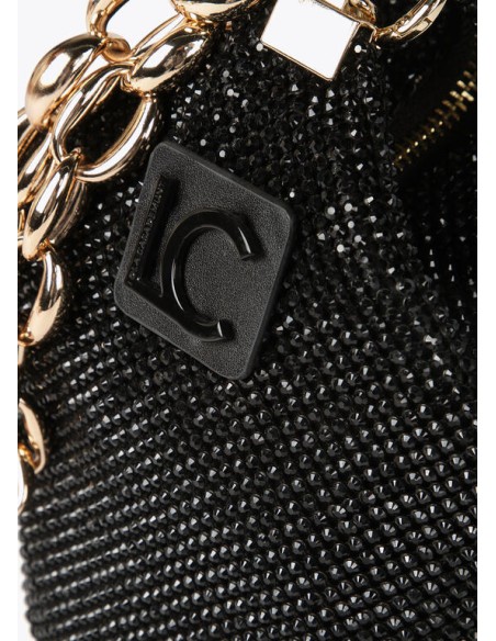 BOLSO-FIESTA-REJILLA-CRISTALES-NEGRO-ASA-DORADA-CADENA-ESLABONES-LOLA-CASADEMUNT BOLSO-FIESTA-REJILLA-CRISTALES-NEGRO-ASA-DORADA-CADENA-ESLABONES-LOLA-CASADEMUNT