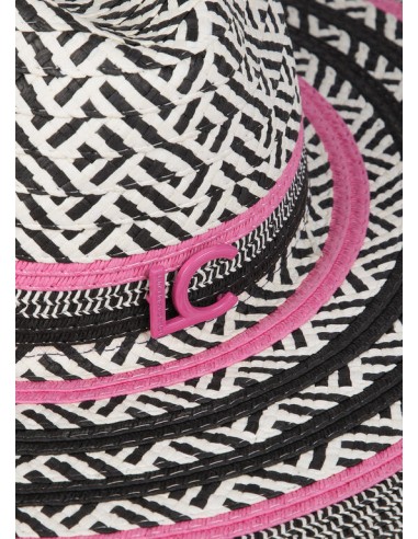 SOMBRERO-FLOPPY-RAFIA-ROSA-NEGRO-LOGO-FRONTAL-LOLA-CASADEMUNT