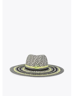 SOMBRERO-FLOPPY-RAFIA-VERDE-NEGRO-LOGO-FRONTAL-LOLA-CASADEMUNT 2