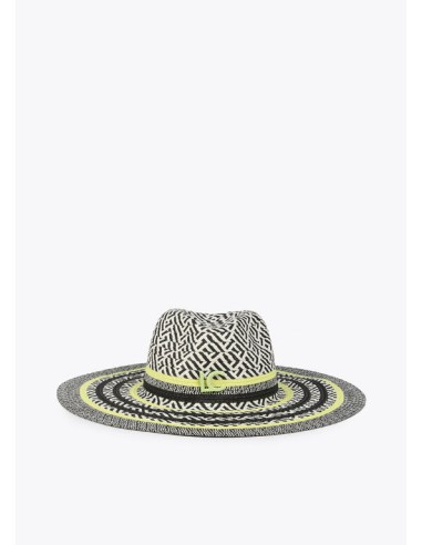 SOMBRERO-FLOPPY-RAFIA-VERDE-NEGRO-LOGO-FRONTAL-LOLA-CASADEMUNT