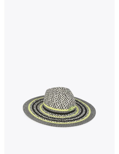 SOMBRERO-FLOPPY-RAFIA-VERDE-NEGRO-LOGO-FRONTAL-LOLA-CASADEMUNT