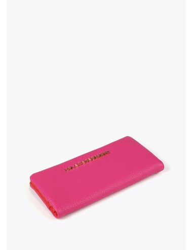 BILLETERO-EFECTO-PIEL-LISO-DOS-COMPARTIMENTOS-LOGO-DORADO-ROSA