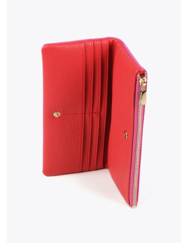 BILLETERO-EFECTO-PIEL-LISO-DOS-COMPARTIMENTOS-LOGO-DORADO-ROSA