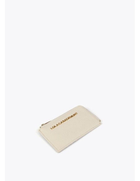 MONEDERO-TARJETERO-EFECTO-PIEL-LISA-LOGO-DORADO-CRUDO-LOLA-CASADEMUNT MONEDERO-TARJETERO-EFECTO-PIEL-LISA-LOGO-DORADO-CRUDO-LOLA-CASADEMUNT