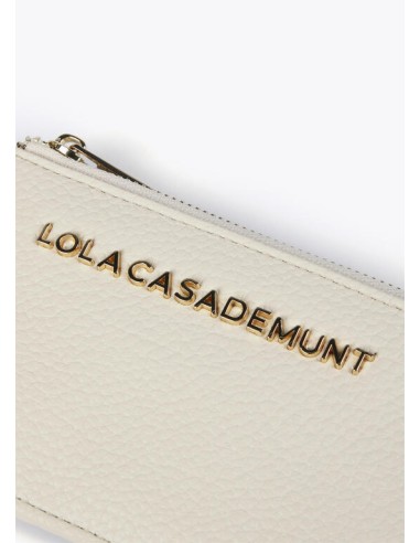 MONEDERO-TARJETERO-EFECTO-PIEL-LISA-LOGO-DORADO-CRUDO-LOLA-CASADEMUNT