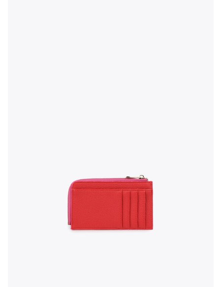 MONEDERO-TARJETERO-EFECTO-PIEL-LISA-LOGO-DORADO-ROSA-LOLA-CASADEMUNT MONEDERO-TARJETERO-EFECTO-PIEL-LISA-LOGO-DORADO-ROSA-LOLA-CASADEMUNT