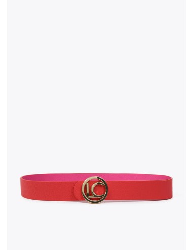 CINTURÓN-REVERSIBLE-ROJO-ROSA-HEBILLA-LOGO-LC-LOLA-CASADEMUNT