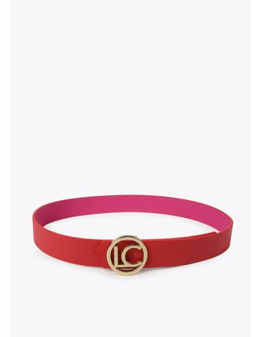 CINTURÓN-REVERSIBLE-ROJO-ROSA-HEBILLA-LOGO-LC-LOLA-CASADEMUNT