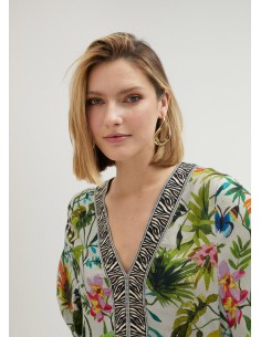 KURTA CORTA-ESTAMPADO-FLORAL-JUNGLE-MANGA-LARLA-LOLA-CASADEMUNT 2