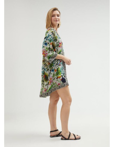 KURTA CORTA-ESTAMPADO-FLORAL-JUNGLE-MANGA-LARLA-LOLA-CASADEMUNT