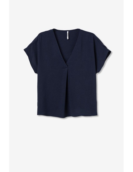 BLUSA-FLUIDA-SATINADA-ESCOTE-PICO-MANGA-CORTA-MAXINE-TIFFOSI BLUSA-FLUIDA-SATINADA-ESCOTE-PICO-MANGA-CORTA-MAXINE-TIFFOSI
