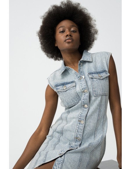 VESTIDO-DENIM-AZUL-CLARO-ABOTONADO-CUELLO-SOLAPA-ATHENA-TIFFOSI VESTIDO-DENIM-AZUL-CLARO-ABOTONADO-CUELLO-SOLAPA-ATHENA-TIFFOSI