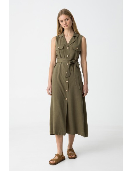 VESTIDO-MIDI-ABOTONADO-DESMANGADO-FAVO-TIFFOSI VESTIDO-MIDI-ABOTONADO-DESMANGADO-FAVO-TIFFOSI