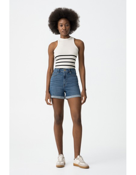 SHORTS.VAQUEROS-TIRO-ALTO-BAJO-PLIEGUE-GIO-TIFFOSI SHORTS.VAQUEROS-TIRO-ALTO-BAJO-PLIEGUE-GIO-TIFFOSI