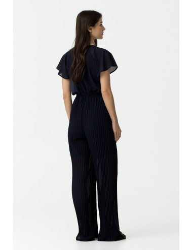 MONO-LARGO-MARINO-CUELLO-ÌCO-CINTURA-ELÁSTICA-PANTALONES-EFECTO-PLISADO