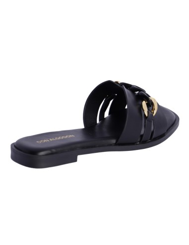 SANDALIAS-NEGRAS-PLANAS-CADENAS-NEGRO-ORO-EMMA-TIFFOSI