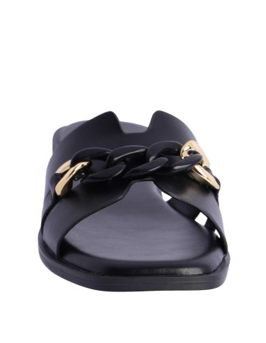 SANDALIAS-NEGRAS-PLANAS-CADENAS-NEGRO-ORO-EMMA-TIFFOSI