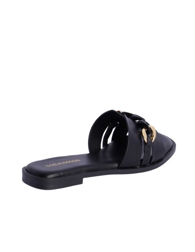 SANDALIAS-NEGRAS-PLANAS-CADENAS-NEGRO-ORO-EMMA-TIFFOSI