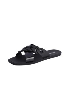CHANCLAS-NEGRAS-DOS-TIRAS-CRUZADAS-LIS-CADENA-SANTORINI-FORTIME 2