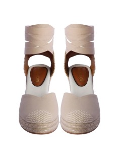 ALPARGATAS-CUÑA-BEIGE-CIERRE-LAZADA-CERRADAS-SARI-DON-ALGODÓN 2