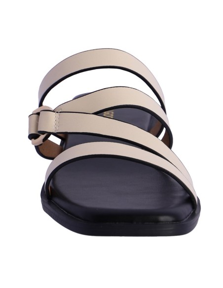 SANDALIA-GLADIADOR-COMBiNADA-BEIGE-NEGRO-SANDRA-DON-ALGODÓN