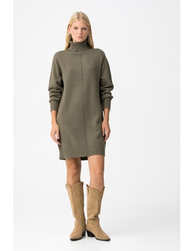 VESTIDO-VERDE-MILITAR-COSTURA-FRONTAL-CUELLO-ALTO-THALIA-TIFFOSI