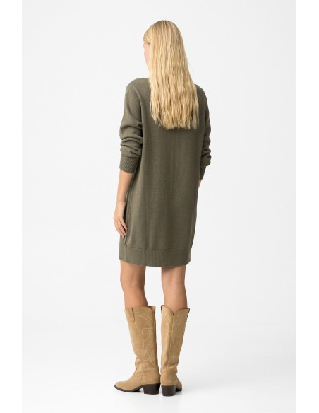 VESTIDO-VERDE-MILITAR-COSTURA-FRONTAL-CUELLO-ALTO-THALIA-TIFFOSI VESTIDO-VERDE-MILITAR-COSTURA-FRONTAL-CUELLO-ALTO-THALIA-TIFFOSI