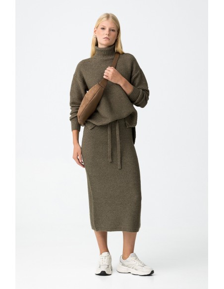 FALDA-VERDE-MIDI-CORDÓN-AJUSTABLE-MUFFIN-TIFFOSI